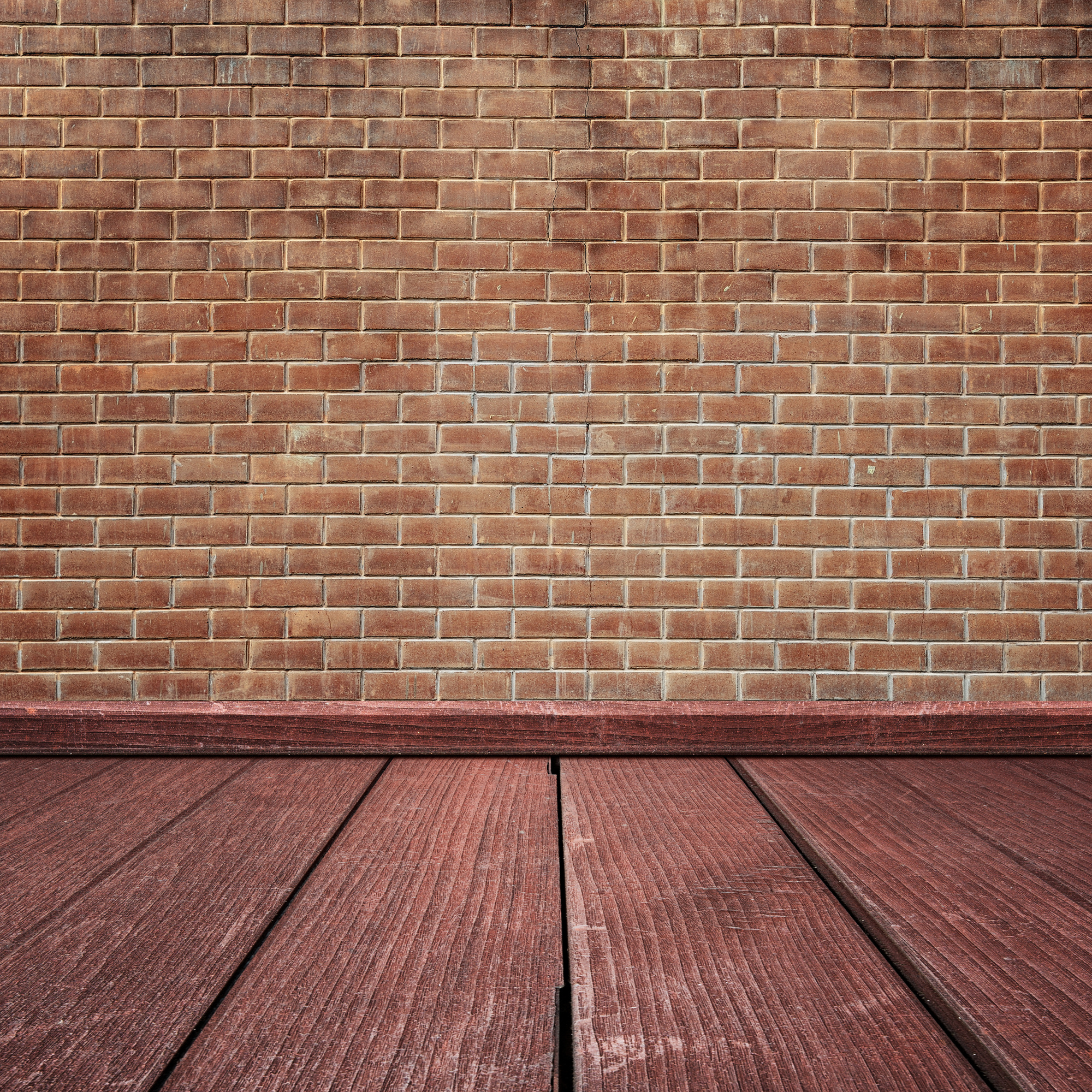 Brick Walls and Wooden Floor Background